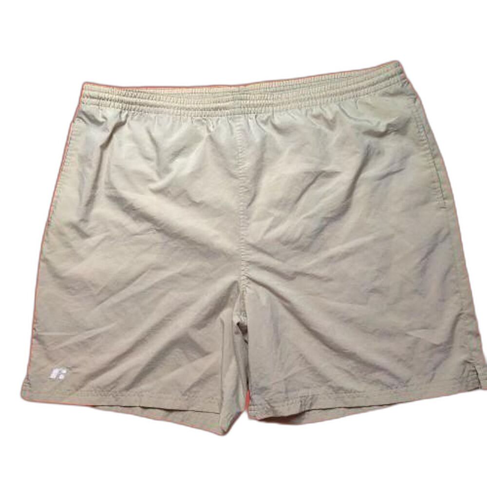 Russell Athletic Men’s XL Beige Elastic Waist Drawstring Athletic Shorts